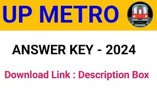 UP Metro Answer key 2024 | UPMRC JE Maintainer Answer key | lmrc answer key link 2024