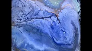 A Bubbling Dirty Cup Fluid Acrylic Abstract Pour on a 6 By 6 All Media Art Panel from Art Bites