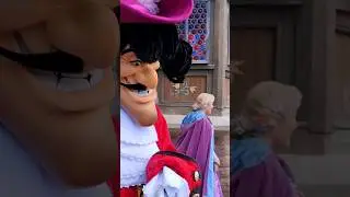 Hook Annoys Rapunzel #shorts Disneyland characters interact as Captain Hook leaves Adventureland