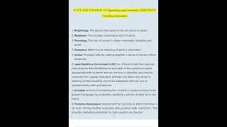 FTCE ESE EXAM K 12 2022 2023 Verified FTCE ESE EXAM K 12