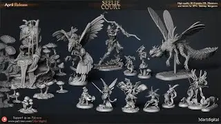 3dartdigital Patreon - Seelie Court- April Release (STL's for - RPG, Board & Tabletop Games)