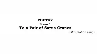 To a Pair of Sarus Cranes Explanation in Hindi SSLC Class 10