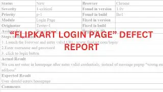 Flipkart Defect Report | Defect For Flipkart Login Page @BeingAProgrammer | What is defect report?