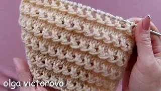 Колоритные  Ажурные горизонтальные дорожки 749 Узоры спицами