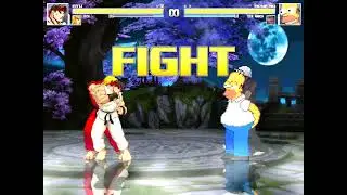 Ryu & Ken Vs Homero & Don Ramón 🎮MUGEN🎮 ¿Quién crees que gane? 🌎