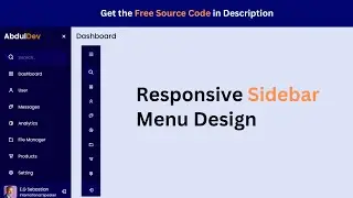 Responsive Sidebar Menu Design Using HTML, CSS and JavaScript | Free Source Code