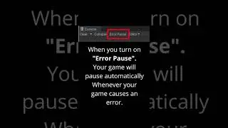 Tips 12 || "Error" pause in console in unity 3d || Learn Unity || Game Developer Unity #shorts
