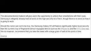 Samsung Galaxy S5 with retina scan,preview, fulll features