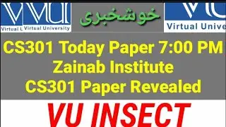 CS301 Today Midterm Paper 2022 || CS301 Midterm Today Exam || CS301 Most Important Modterm MCQs QUIZ