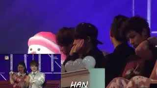 20131229 SBS 가요대전  BTS 방탄소년단 reaction to SEVENTEEN (predebut) & Hello Venus 세븐틴 & 헬로비너스 - 차 마실래