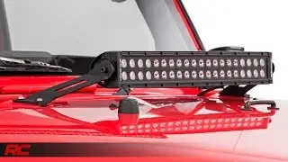 Installing 2007-2017 Jeep Wrangler JK 20-inch LED Light Bar Hood Mount by Rough Country