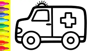 Bolalar uchun tez yordam mashinasini qanday chizish mumkin& How to draw an ambulance for children