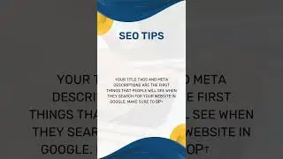 2. Optimize your title tags and meta descriptions. - #WEB TIPS MASTER