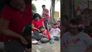 Lomba estafet tepung. HEBOH🤣