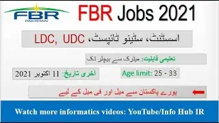 New FBR Jobs  | FBR Jobs for Assistant, Stenotypist, UDC, LDC | FBR Jobs 2021