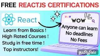 FREE REACTJS COURSES WITH CERTIFICATES ✅| REACTJS FREE COURSES WITH CERTIFICATES IN TAMIL