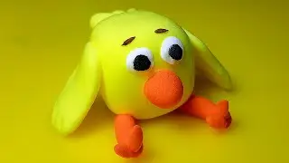 Цыпа из пластилина. Мимимишки из пластилина. Plasticine chiсken DIY clay craft.
