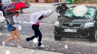 Europe is in chaos! Flood and giant 6-inch hail in France and Italy, destroyed homes and vehicles