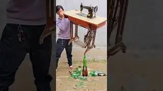 Talented Chinese man shows off incredible bottle balancing skills