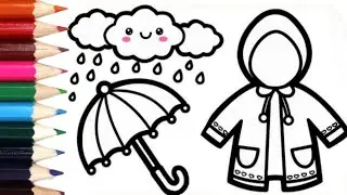 how to draw a jacket & umbrella #wintersession #stepbystep #easydrawing #drawing