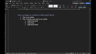 How to create an outline in MS Word