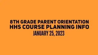 8th Grade ParentCourse Planning Night