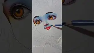 drawing Shree Krishna ❤️✨ (WIP) WhatsApp - 6239174656 to order your portrait ☺️ #shorts #short