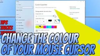 How to change the colour of cursor and change size in windows 10