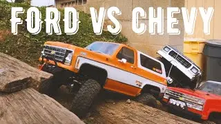 TRX-4 Blazer vs Bronco.  Genuinely Epic BackYard Bash.  #GoProMax #TRX4 #Crawling #ScaleCrawlers