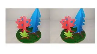 Cara membuat taman kecil dengan kertas origami dan karton #art #origami #smallgarden #diy