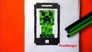 Creeper in the iPhone How to draw Pixel Art 