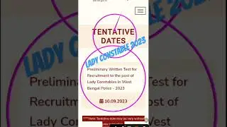 wbp lady constable prelims exam official date out 2023 #wbp #kp #shorts