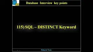 DB115. SQL - DISTINCT Keyword