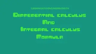 Differential and Integral Calculus Formula (Tagalog/Filipino Math)