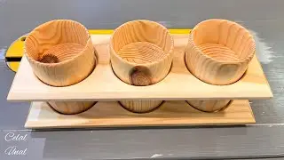 Small and simple wooden bowls on a diy lathe Woodworking