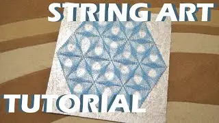 BLUE HEXAGON STRING ART | TUTORIAL | DIY | timelapse