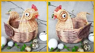 Easter hen from newspaper tubes! Detailed MK!