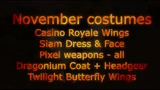 November is the month of new costumes! Upcoming costumes for EU/NA/BR
