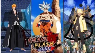 Goku vs Ichigo vs Naruto!! Super Smash Flash 2 Mods