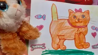 Как нарисовать рыжего котика/art for kids