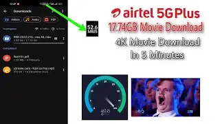 4k Movie Download In 5 Minutes  ,Airtel 5G 20GB Movie Download Test In Realme X7 Max #airtel