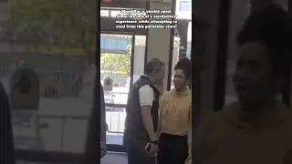Shoplifter is visably upset about the lack of a satisfactory experience while attempting to steal!
