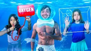 EL ÚLTIMO EN RESPIRAR BAJO EL AGUA con MIS HERMANITAS !!