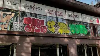 Граффити в заброшенном фитнес клубе, троуапы и обзор спота