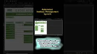 How to Create Automated Institute Management System in Excel VBA | Excel VBA 