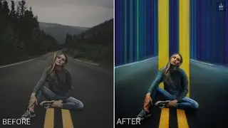 Create COLORFUL VERTICAL LINES from an image - vertical lines portrait effect | glow effect tutorial