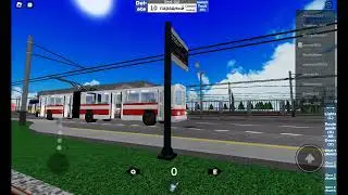 На парадном маршруте в игре roblox на троллейбусе 