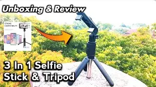 Selfie Stick And Tripod with Bluetooth Remote Unboxing & Review | Best Vlogging Gadget under 300
