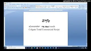 Alexander The Great reads Colgate Total Commercial Script