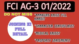 fci ag 3 joining process Annexure doubts #fci #fciag3 #update #waiting #joining #appointment